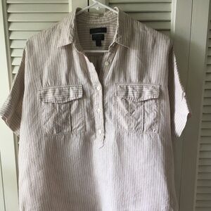 J. Crew x Baird McNutt linen popover shirt, size 10